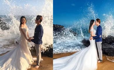 精修前的婚紗照&rdquo;vs&ldquo;精修后的婚紗照&rdquo;,網友:看完想嫁人了|婚紗照|新娘|嫁 .